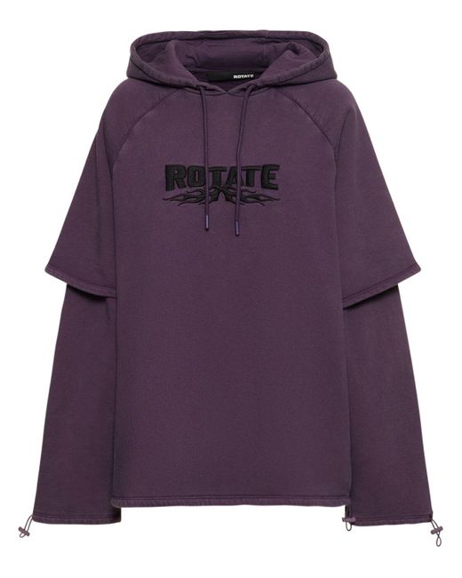 ROTATE BIRGER CHRISTENSEN Purple Enzyme Cotton Sweatshirt Hoodie
