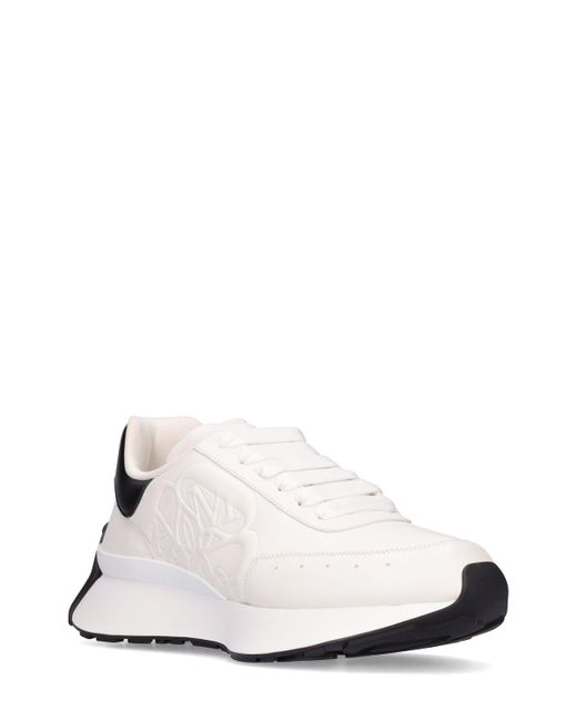 Alexander McQueen White 40mm Sprint Runner Leather Sneakers