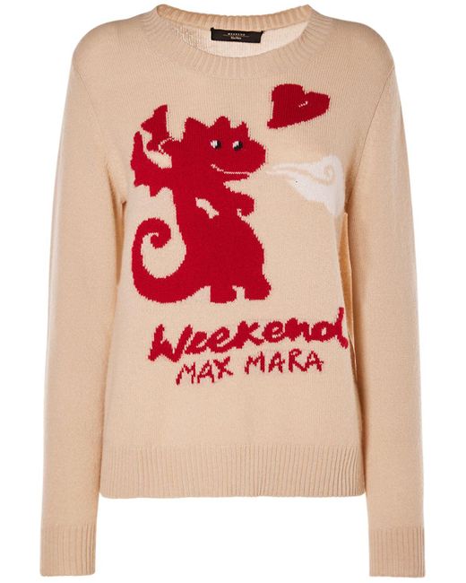 Suéter de punto con logo Weekend by Maxmara de color Pink