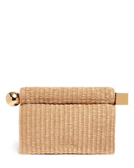 Jacquemus La Pochette Rond Carre ラフィアクラッチ Natural