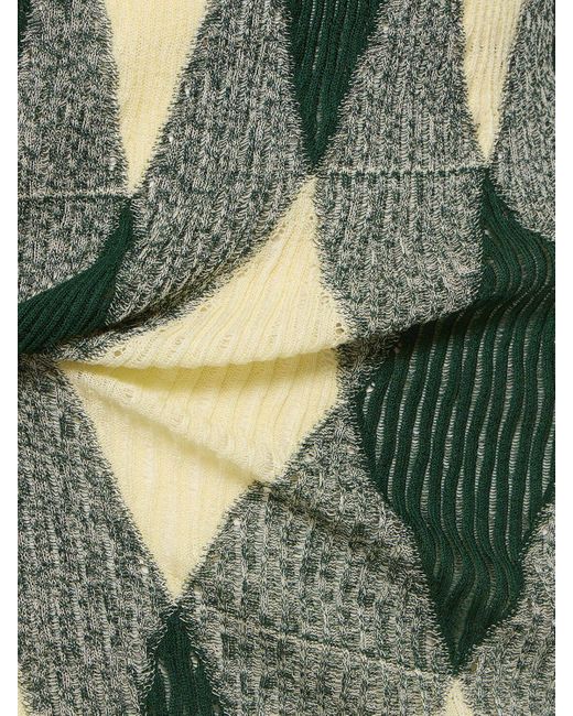 Robe en maille de coton et soie manches longues Burberry en coloris Green