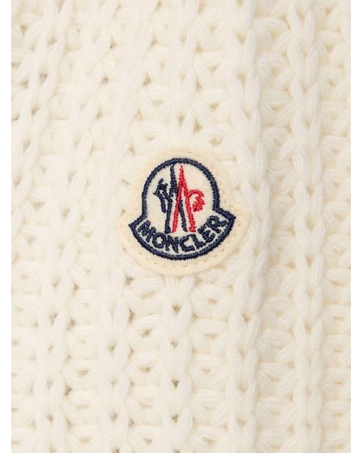 Cardigan in misto lana tricot di Moncler in White