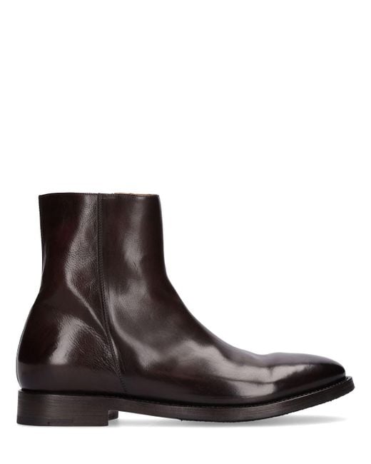 Alberto Fasciani Leather Ankle Boots W/ Side Zip in Brown for Men ...