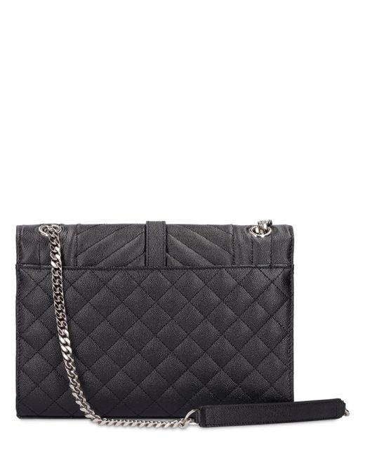Saint Laurent Envelope Triquilt Large YSL Shoulder Bag in Grained Leather |  Neiman Marcus