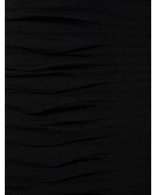 ANDREADAMO Black X-Ray Viscose Blend Knit Mini Skirt