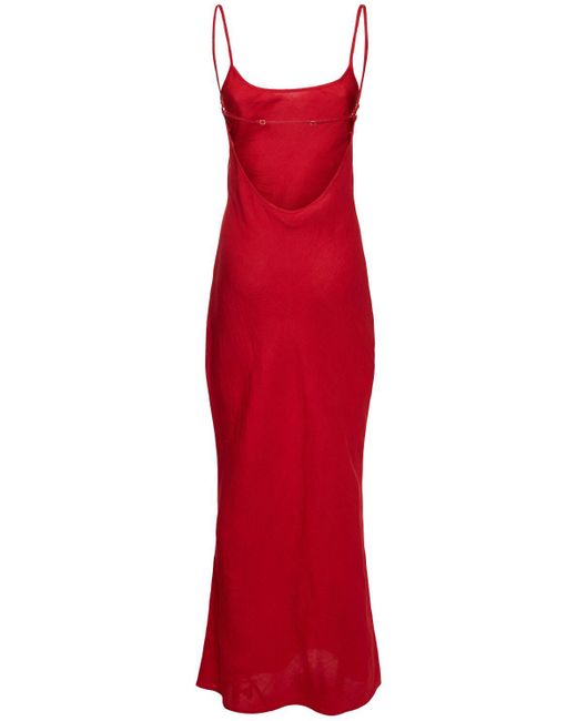 Posse Red Langes Kleid Aus Viskose Und Leinen "frances"