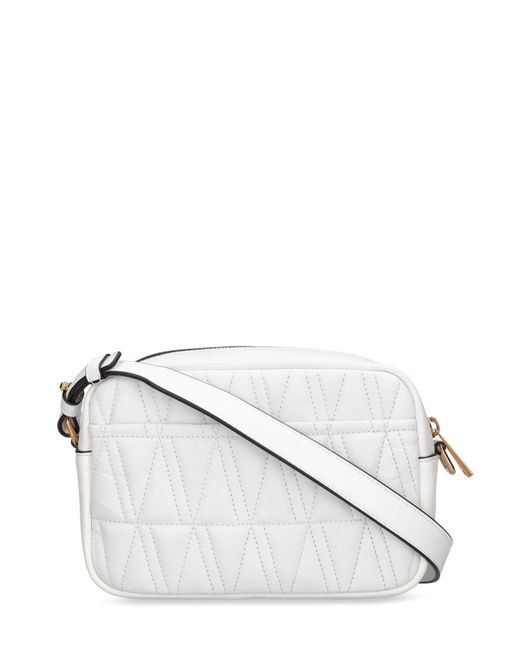 Versace White Quilted Leather Camera Bag