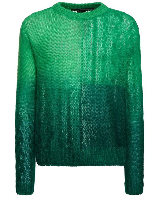 ANDERSSON BELL Green Foresk Mohair Blend Knit Sweater for men