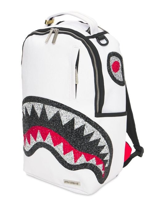 Sprayground White Trinity 2.0 Shark Backpack for men