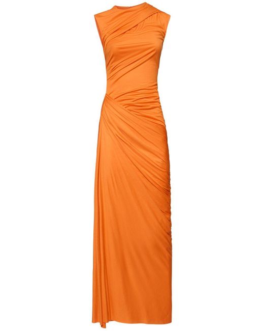 Alexander McQueen アシンメトリック ギャザードレス Orange