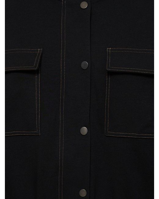 Sweat boutonné en coton mélangé à capuche Brunello Cucinelli en coloris Black