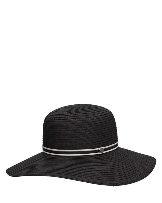 Borsalino Black Giselle Foldable Straw Hat