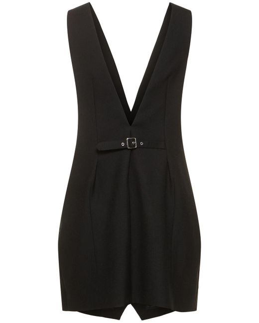 Noir Kei Ninomiya Black Oxford Wool Vest Mini Dress