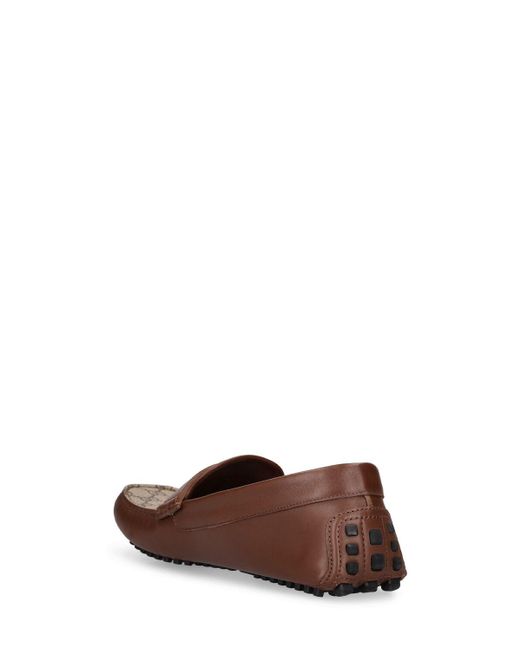 Gucci Brown gg Cotton Blend And Leather Loafers for men