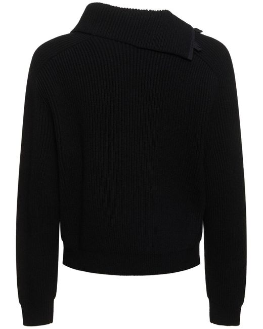 Jacquemus Black La Maille Vega Wool Blend Sweater for men
