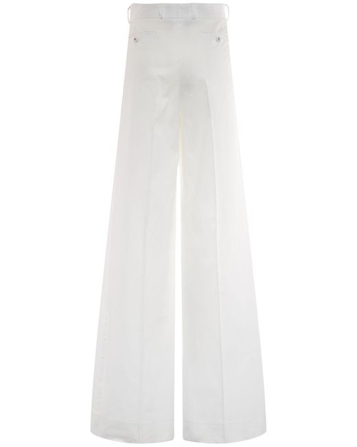 Pantaloni larghi in gabardina di cotone di Dolce & Gabbana in White