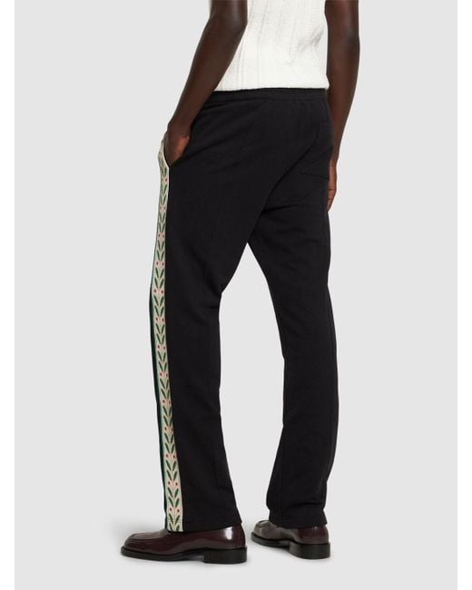 Pantalones de algodón orgánico con logo Casablancabrand de hombre de color Black