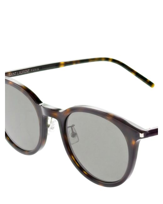 Saint Laurent Sl 488/k Round Acetate Sunglasses in Gray | Lyst