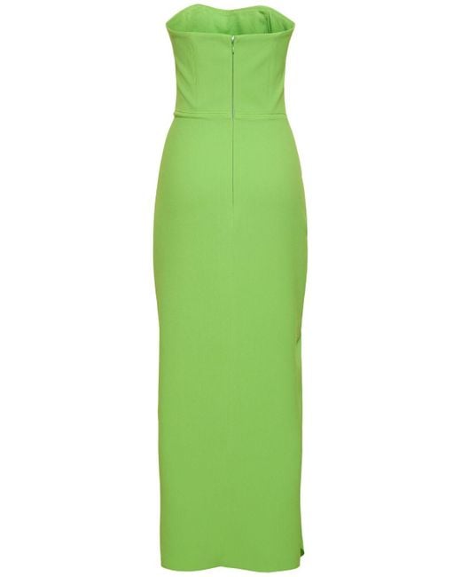 Thalia woven crepe strapless midi dress di Solace London in Green
