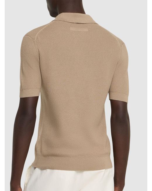 メンズ Zegna プレミアムコットンポロ Brown