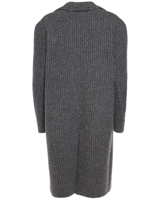 Manteau en maille de feutre de laine Bottega Veneta pour homme en coloris Gray