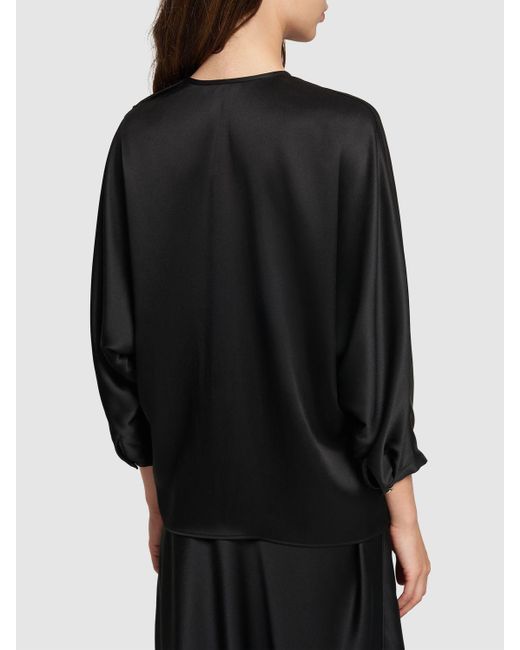 Camisa de satén de seda Loro Piana de color Black