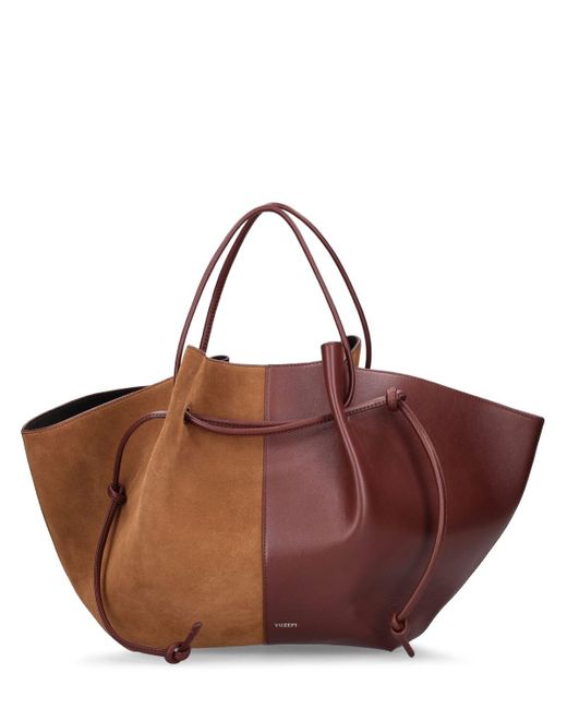 Yuzefi Brown Large Mochi Leather Tote Bag