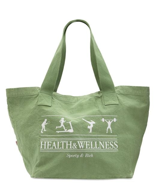 Sporty & Rich Green Tote "health & Wellness"