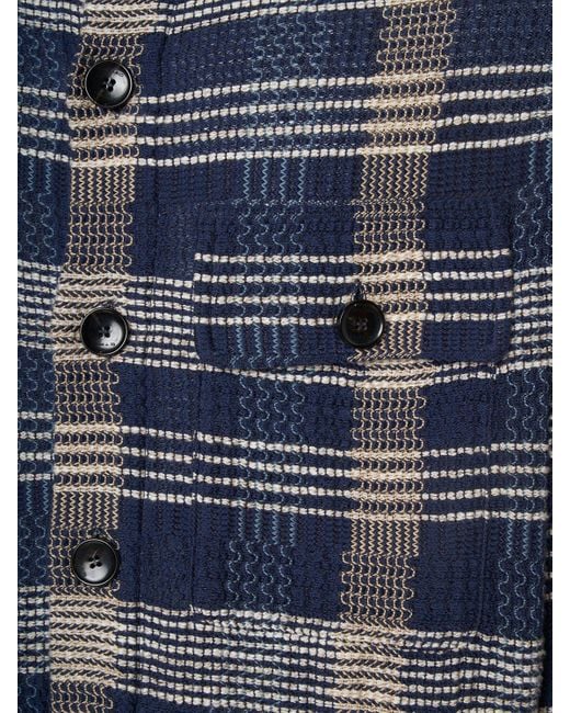 Etro Herren Gestricktes Jackett Aus Baumwolle Und Leinen in Blue für Herren