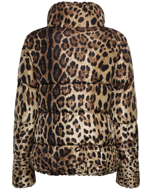Dolce & Gabbana Multicolor Jacke Aus Satin Mit Leopardendruck