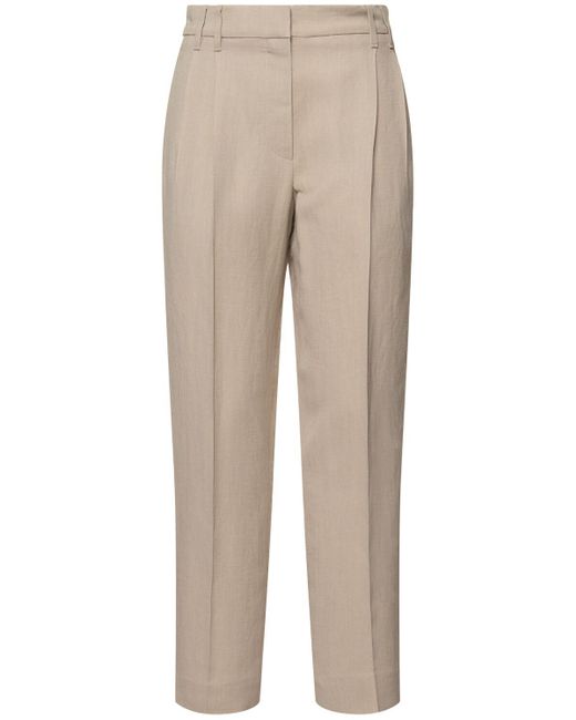 Brunello Cucinelli リネンブレンドツイルクロップドパンツ Natural