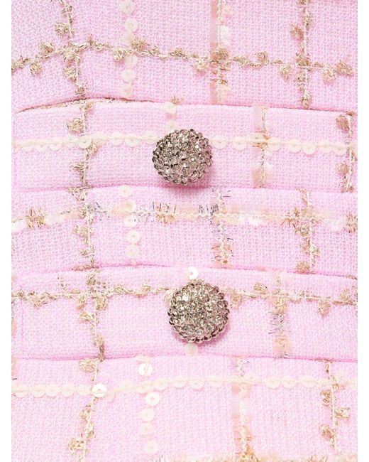 Chaqueta de tweed con lentejuelas Alessandra Rich de color Pink