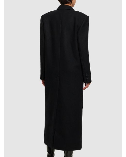 Cappotto doppiopetto in twill di lana di Magda Butrym in Black
