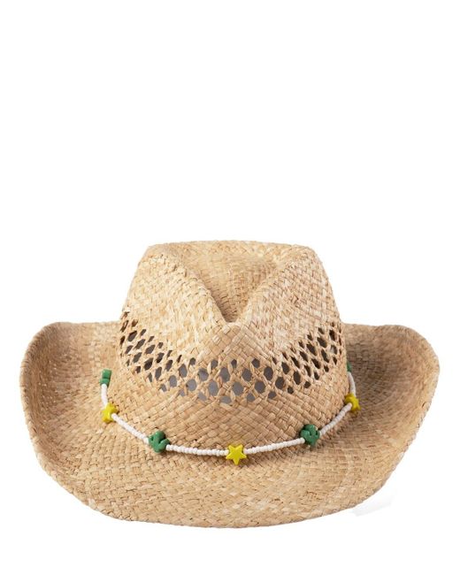 Lack of color desert cowboy star raffia hat in natural lyst canada