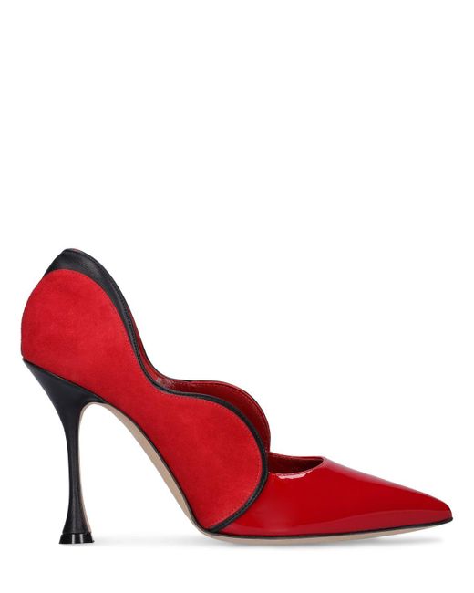 Manolo Blahnik Red 105mm Hohe Lederpumps "hamaki"