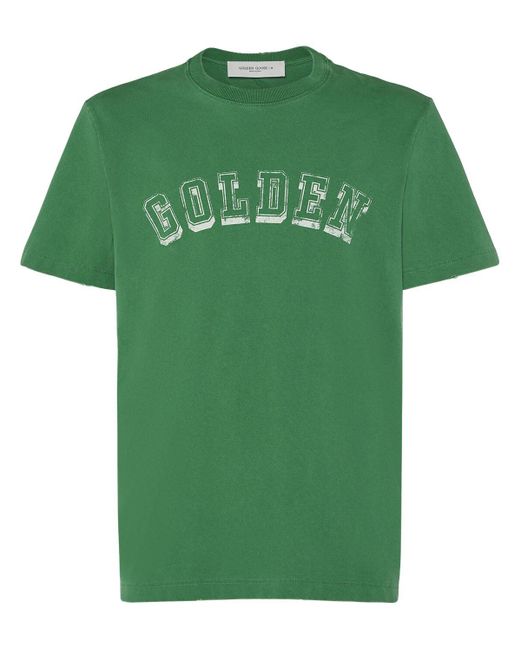Golden Goose Deluxe Brand T-shirt Aus Baumwolle Mit Druck "journey" in Green für Herren