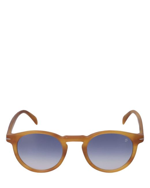 David Beckham Blue Db Round Acetate Sunglasses for men