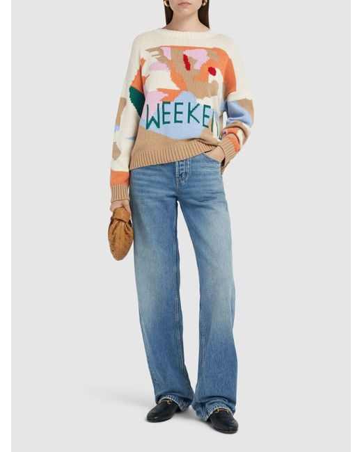 Weekend by Maxmara Blue Fabian Cotton Blend Sweater