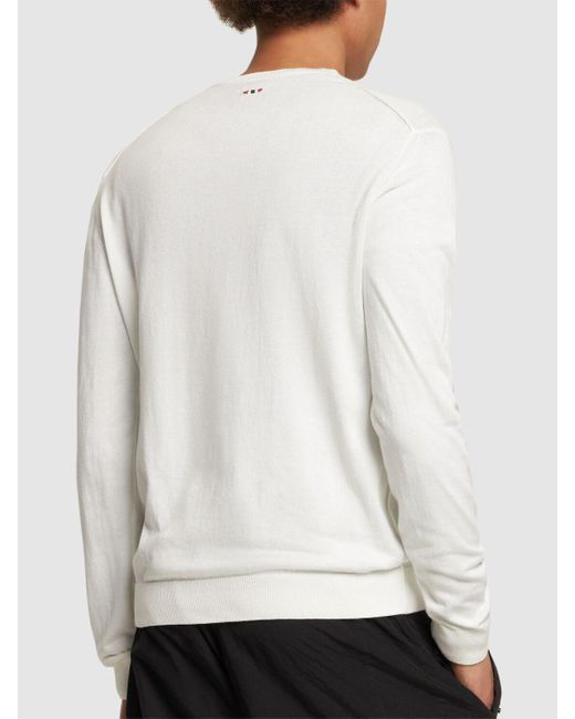 Suéter de algodón con cuello redondo Napapijri de hombre de color White