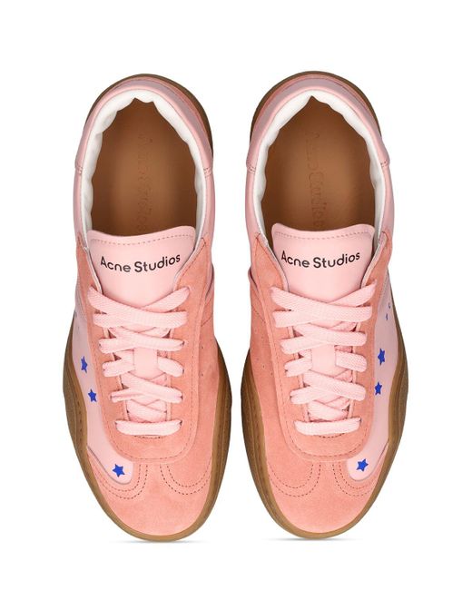 Acne Pink Bars Stars Leather Sneakers