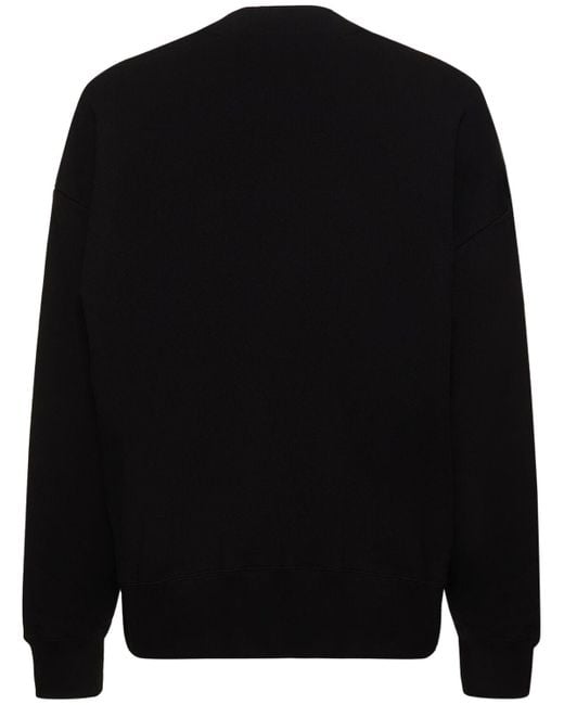 Palm Angels Black Milano Stud Cotton Sweatshirt for men
