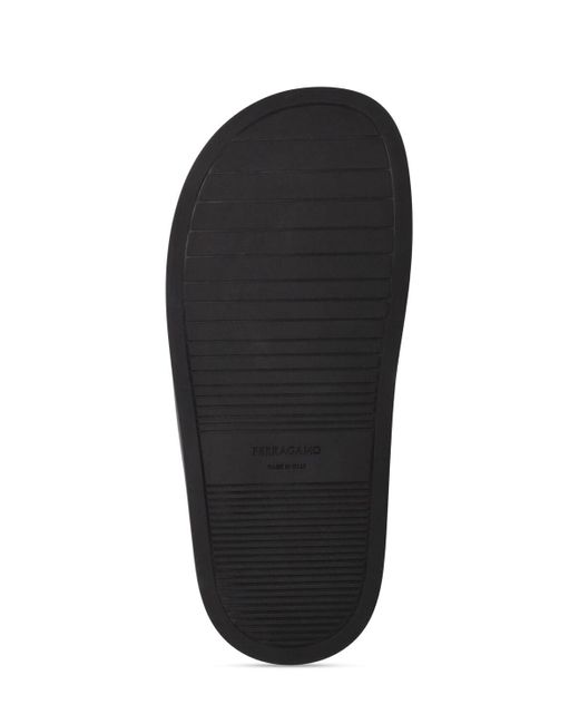 Sandales en cuir à logo Ferragamo pour homme en coloris Black
