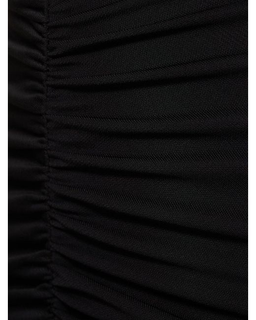 ANDAMANE Black Rosalia Draped Jersey Midi Dress