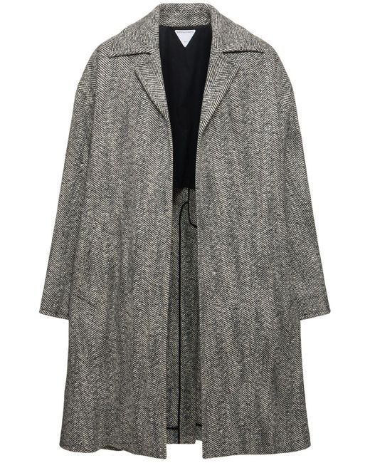Bottega Veneta Gray Felted Wool Chevron Carcoat for men
