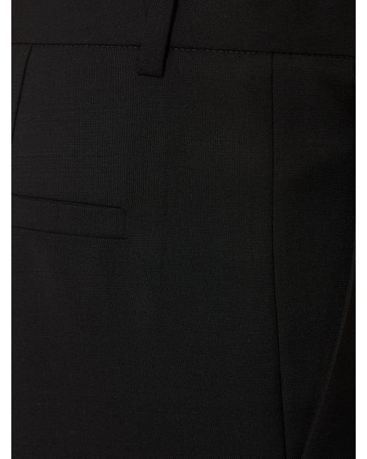 Valentino Black Wool & Mohair High Waist Wide Pants