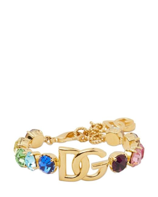Dolce & Gabbana Multicolor Armband Mit Kristallkette "dg Capri"