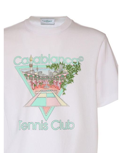 Casablancabrand Vue de l'Arche T-Shirt aus Bio-Baumwolle in White für Herren