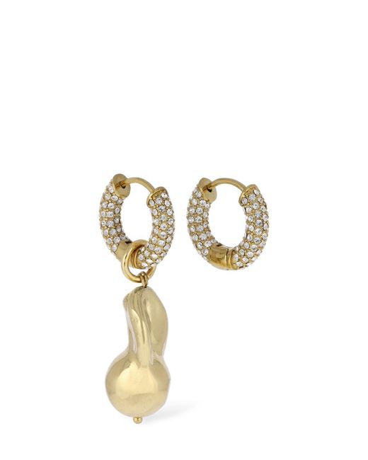 Timeless Pearly Metallic Asymmetrische Ohrringe Mit Kristallen