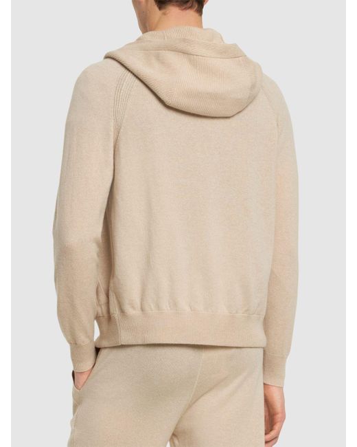Loro Piana Natural Merano Cashmere Zipped Hoodie for men
