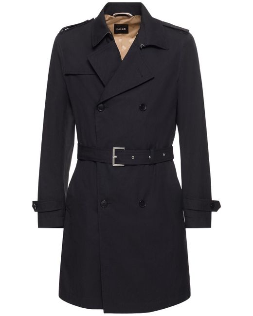 Trench-coat en coton h-hyde Boss pour homme en coloris Black
